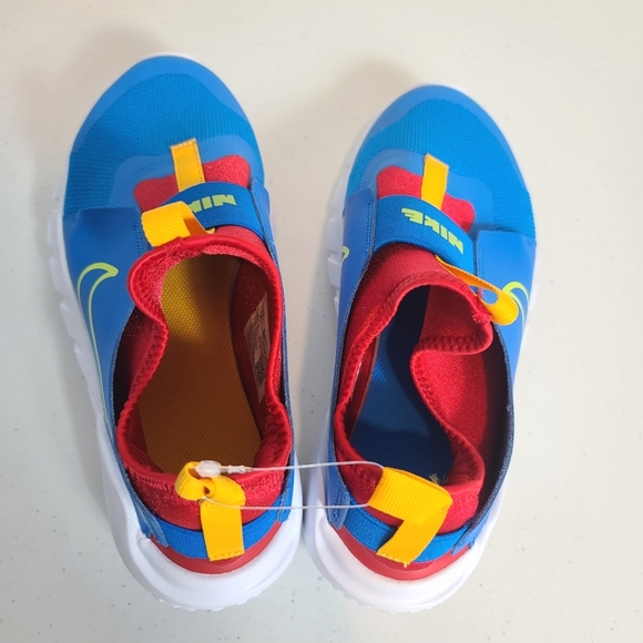 NIKE Flex Runner 2 GS Photo Blue Atomic Green Slip-On Sneakers - Picture 5 of 10